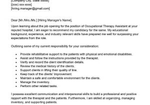 Sample Cover Letter for Occupational therapy Resume Occupational therapy assistant Cover Letter Examples – Qwikresume Sample Cover Letter for Occupational therapy Resume Occupational therapy assistant Cover Letter Examples – Qwikresume