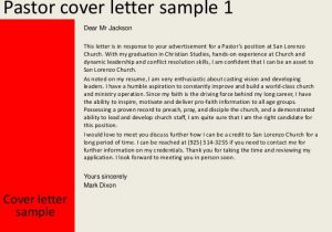 Sample Cover Letter for Pastor Resume Pastor Cover Letter