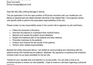 Sample Cover Letter for Physician Resume Physician assistant Cover Letter Examples – Qwikresume