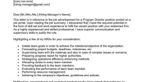 Sample Cover Letter for Program Manager Resume Program Director Cover Letter Examples – Qwikresume