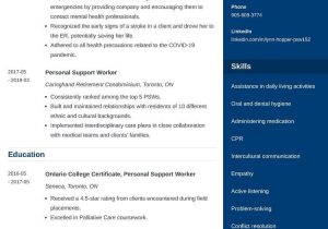 Sample Cover Letter for Psw Resume Personal Support Worker (psw) Resume: Sample & Writing Tips