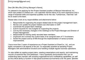 Sample Cover Letter for Resume assistant Project Manager Project assistant Cover Letter Examples – Qwikresume