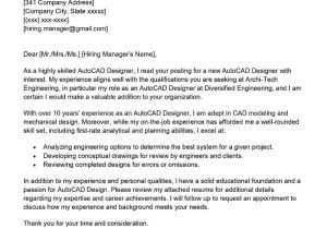 Sample Cover Letter for Resume Autocad Autocad Designer Cover Letter Examples – Qwikresume