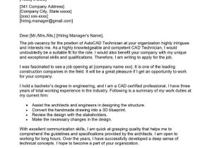 Sample Cover Letter for Resume Autocad Cad Technician Cover Letter Examples – Qwikresume
