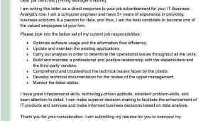 Sample Cover Letter for Resume Business Analyst It Business Analyst Cover Letter Examples – Qwikresume