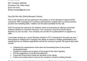 Sample Cover Letter for Resume Business Analyst Junior Business Analyst Cover Letter Examples – Qwikresume