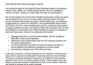 Sample Cover Letter for Resume event Planner Special events Manager Cover Letter Examples – Qwikresume