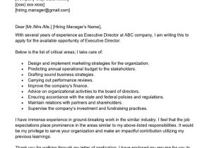 Sample Cover Letter for Resume Executive Director Executive Director Cover Letter Examples – Qwikresume