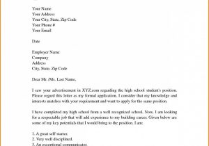 Sample Cover Letter for Resume for High School Student Cover Letter Template High School Understanding the
