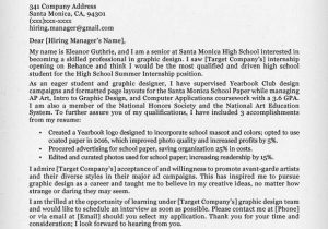 Sample Cover Letter for Resume for High School Student High School Student Cover Letter Sample & Guide