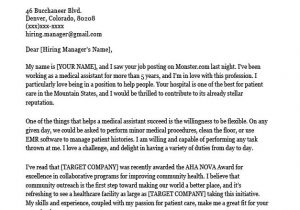 Sample Cover Letter for Resume for Medical assistant Medical assistant Cover Letter Sample