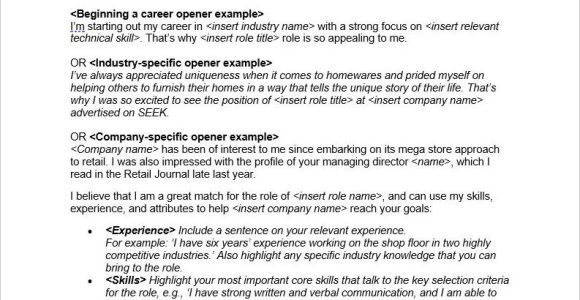 Sample Cover Letter for Resume format Free Cover Letter Template – Seek Career Advice