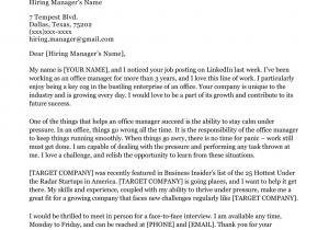 Sample Cover Letter for Resume Management Fice Manager Cover Letter Sample