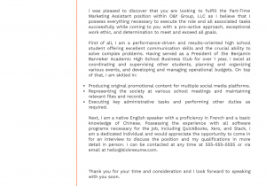 Sample Cover Letter for Resume Part Time Job Part Time Job Cover Letter Template