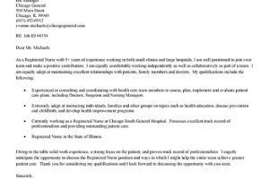 Sample Cover Letter for Resume Registered Nurse Nurse Cover Letter Example Sample