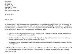 Sample Cover Letter for Resume Retail Sales Retail Sales Cover Letter Example