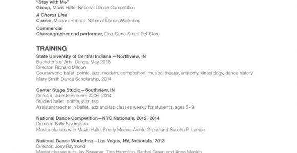 Sample Dance Resume for College Audition Sample Dance Resume Cover Letter Examples Actor Audition Beginner …