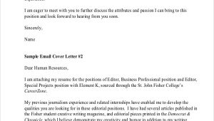 Sample Email Cover Letter for Sending Resume Free 6 Sample Resume Cover Letter formats In Pdf