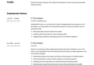 Sample Email for Job Application with Qa Resume It Qa Analyst Resume & Guide 14 Templates Free