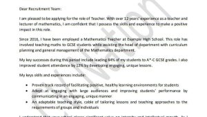 Sample Email for Job Application with Resume for Teacher 3 Great Teacher Cover Letter Examples (lancarrezekiqwriting Guide) â Cv Nation