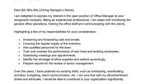 Sample Email for Office Manager with Resume Office Manager Cover Letter Examples – Qwikresume