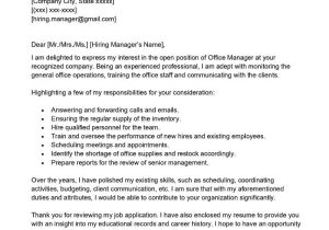 Sample Email for Office Manager with Resume Office Manager Cover Letter Examples – Qwikresume