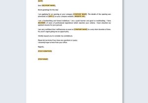 Sample Email for Sending Resume for Freshers Fresher Job Application Letter Template – Google Docs, Word …