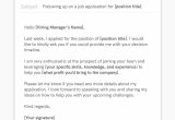 Sample Email Response to Resume Received How to Follow Up On A Job Application (with Email Sample)