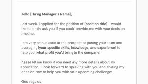 Sample Email Response to Resume Received How to Follow Up On A Job Application (with Email Sample)