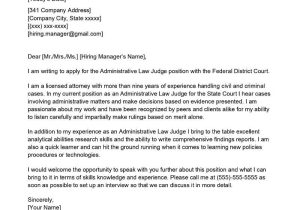 Sample Email Sending Resume to Judge Administrative Law Judge Cover Letter Examples – Qwikresume