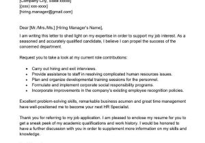 Sample Email to Send Resume for Hr Job Hr Specialist Cover Letter Examples – Qwikresume