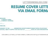 Sample Email when Sending Cover Letter and Resume Cover Letter for Resume â Cover Letter Sending Resume Via Email