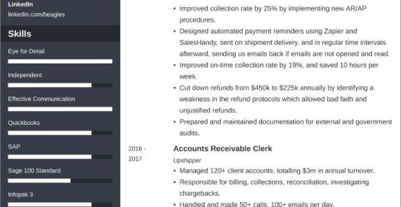 Sample Entry Level Accounts Receivable Resume Accounts Receivable Resumeâsample and 25lancarrezekiq Writing Tips