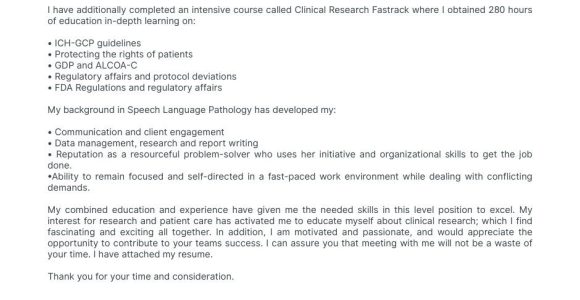 Sample Entry Level Clinical Research Coordinator Resume top Clinical Research Coordinator Cover Letter Examples for 2022