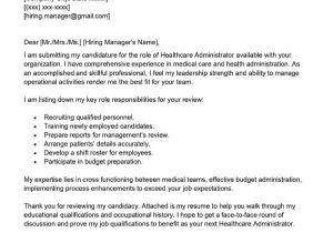 Sample Entry Level Healthcare Administrator Resume Healthcare Administrator Cover Letter Examples – Qwikresume