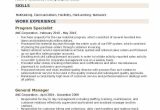 Sample Federal Resume for Program Specialist Program Specialist Resume Samples
