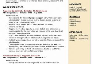 Sample Federal Resume for Program Specialist Program Specialist Resume Samples