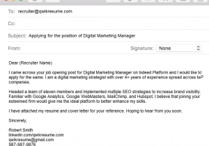 Sample format for Sending Resume Through Email How to Email A Resume to Recruiter Sample & Writing Tips
