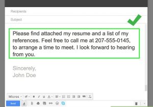 Sample format for Sending Resume Through Email Sending A Resume Through Email