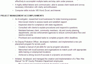 Sample Functional Resume for Project Manager Functional Resume Example Project Manager