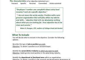 Sample General Career Objective for Resume Free 6 Sample Resume Objective Templates In Ms Word