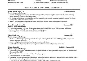 Sample Graduate School Resume Speech Language Pathology Sample Slp Resume