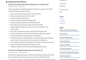 Sample Grill Cook Resume Job Description Cook Resume   Writing Guide 12 Resume Templates 2022