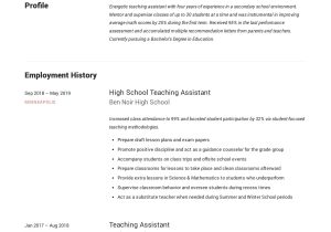 Sample Head Start Teacher assistant Resume Teaching assistant Resume & Writing Guide  12 Templates Pdf