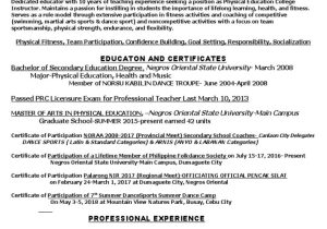 Sample Health and Physical Education Resume Jba 2018 Resume Updated Pdf Physical Education Teachers
