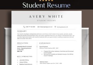 Sample High School Graduate Resume No Work Experience High School Student Resume with No Work Experience Template – Etsy