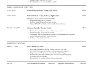 Sample High School Graduate Resume with No Work Experience High School Student Resume Examples & Writing Tips 2022 (free Guide)