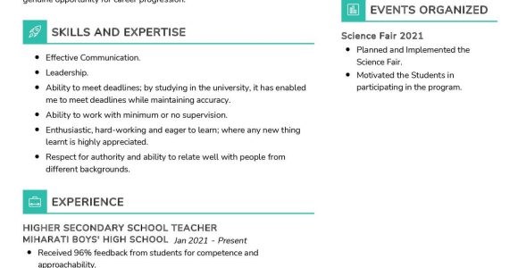 Sample High School Physics Teacher Resume Secondary School Teacher Cv Sample 2022 Writing Tips – Resumekraft