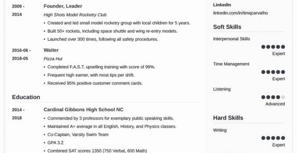Sample High School Resume for College Admission Resume for College Students Schools Resumes for College