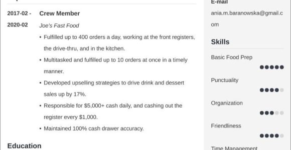 Sample High School Student Fast Food Resume 2023 Fast Food Resumeâsample and 25lancarrezekiq Writing Tips